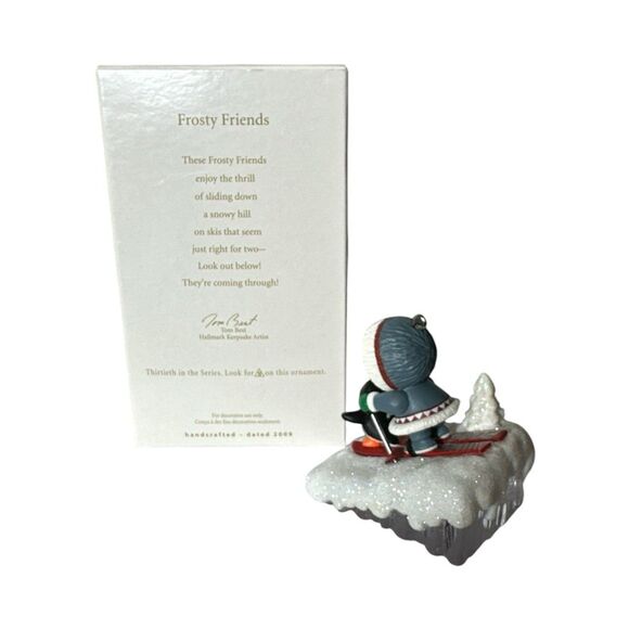VTG 2009 FROSTY FRIENDS Hallmark Keepsake Collectors Ornament #30 Penguins Ski - Picture 2 of 5